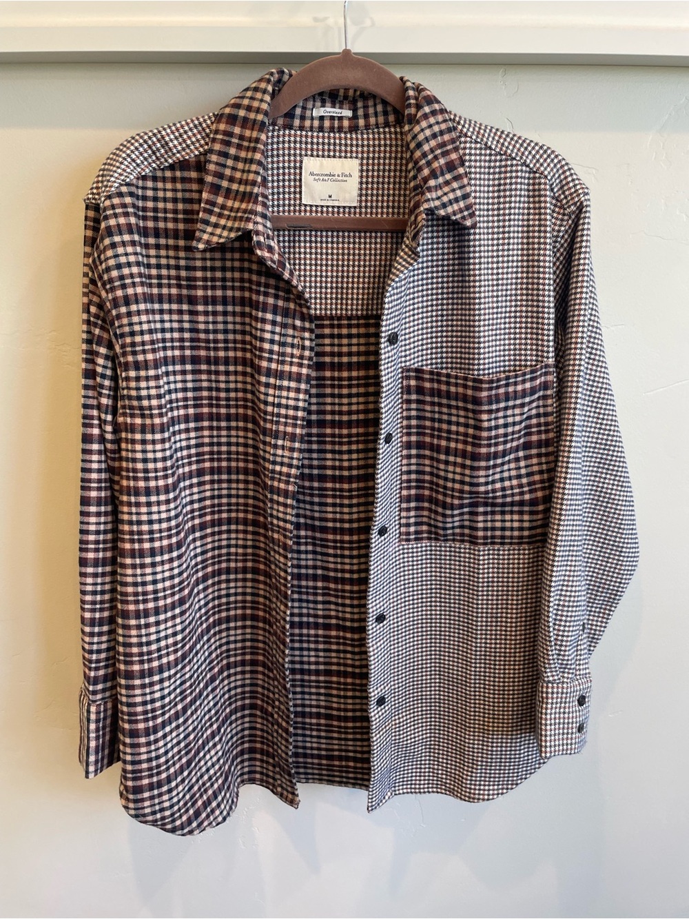 Abercrombie & Fitch Women’s Plaid Shirt Jacket - Brown/Black